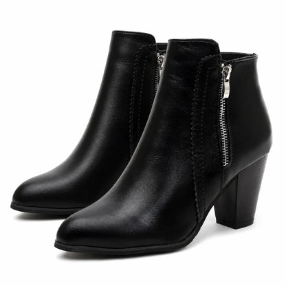 Women's Amara Scalloped Block Heel Ankle Boots