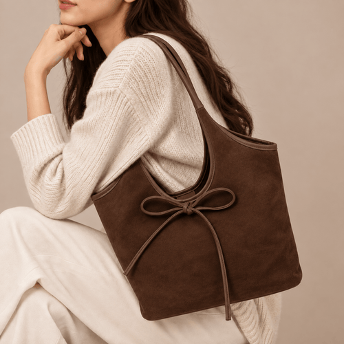Women's Amelie Suede-Style Bow Shoulder Bag