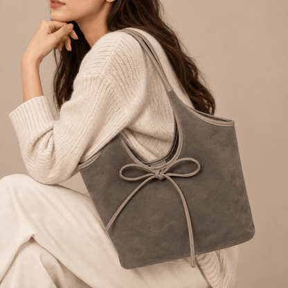 Women's Amelie Suede-Style Bow Shoulder Bag