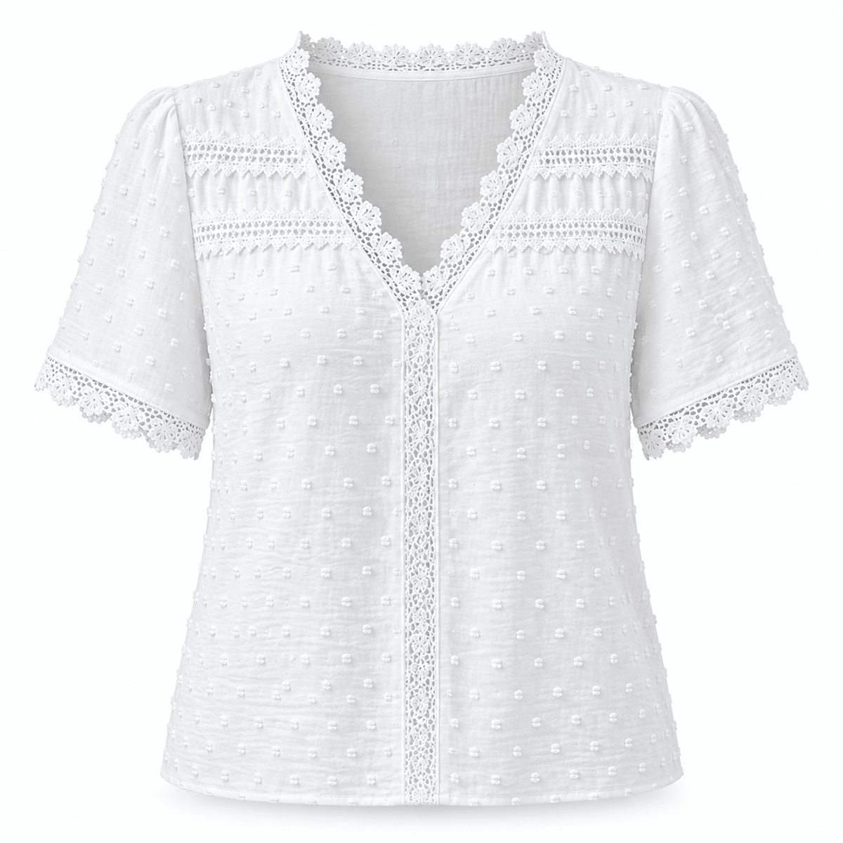 Women's Amelie Swiss-Dot Lace Blouse