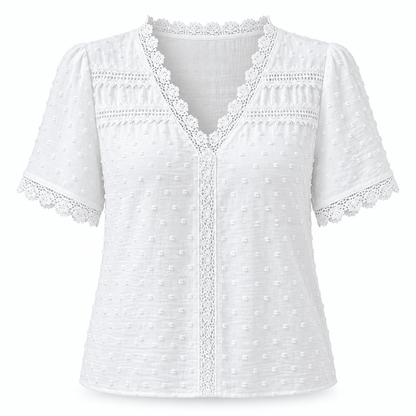 Women's Amelie Swiss-Dot Lace Blouse