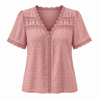 Women's Amelie Swiss-Dot Lace Blouse