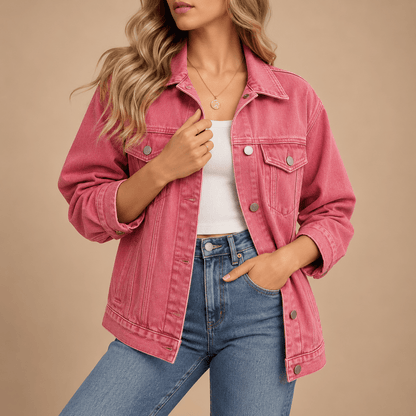 Women's Aurelia Gold-Detail Denim Jacket