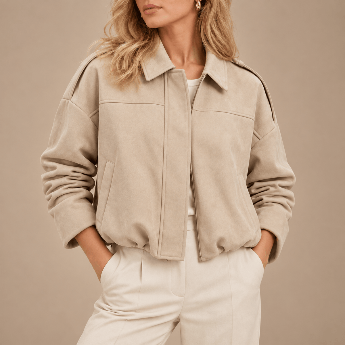 Women's Brielle Suede-Effect Bomber Jacket