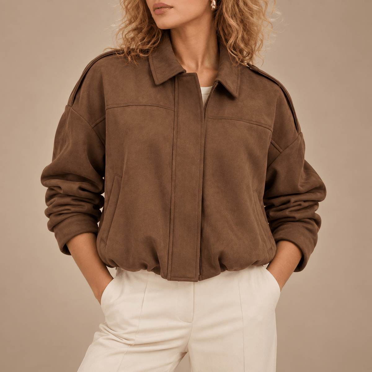 Women's Brielle Suede-Effect Bomber Jacket