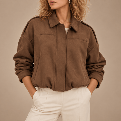 Women's Brielle Suede-Effect Bomber Jacket