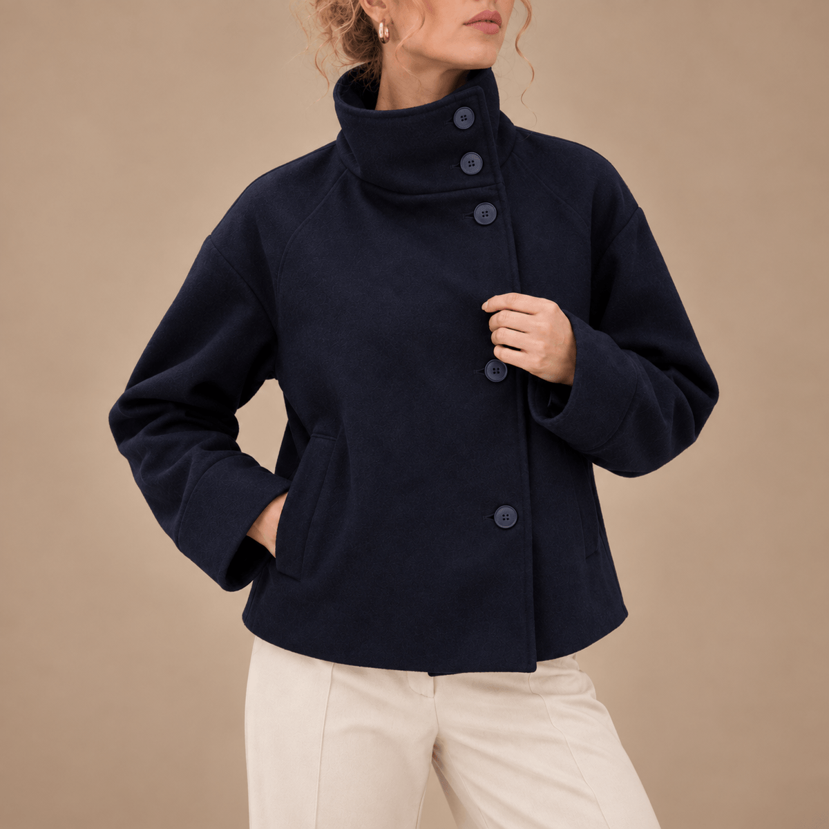 Women's Celeste Textured Funnel-Neck Jacket