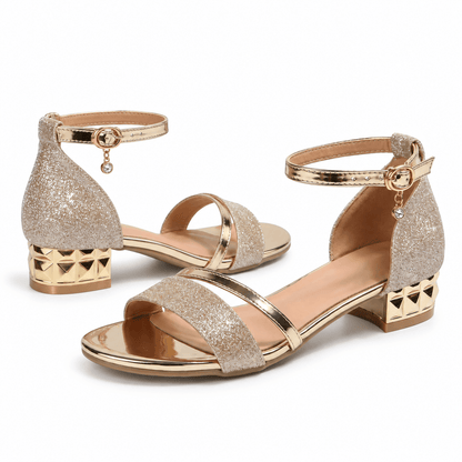 Women's Celestine Shimmer Strap Block-Heel Sandals