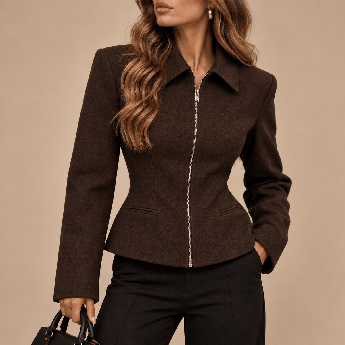 Women's Delphine Cinched-Waist Zip Jacket