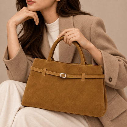Women's Elara Suede Buckle Shoulder Bag