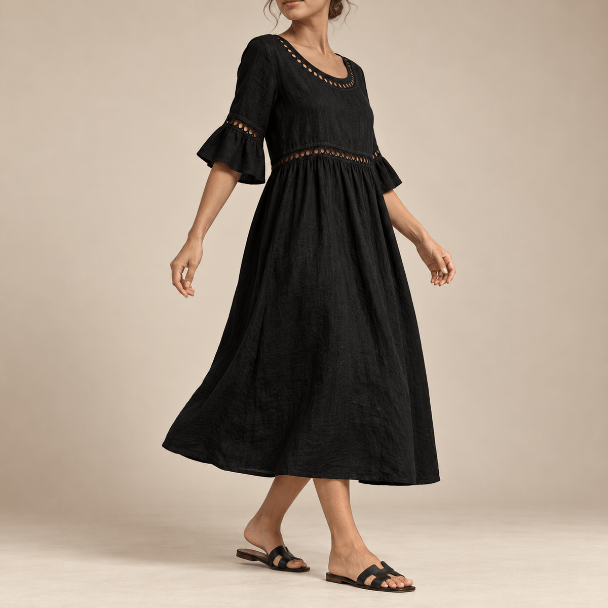 Women's Elowen Breezy Linen-Blend Midi Dress
