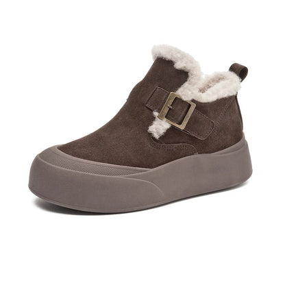 Women's Elowen Leather Fleece-Lined Snow Boots