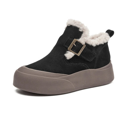 Women's Elowen Leather Fleece-Lined Snow Boots