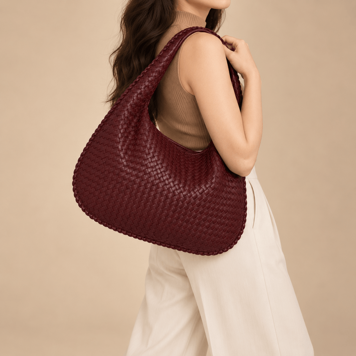 Women's Evelina Woven Oversized Shoulder Bag