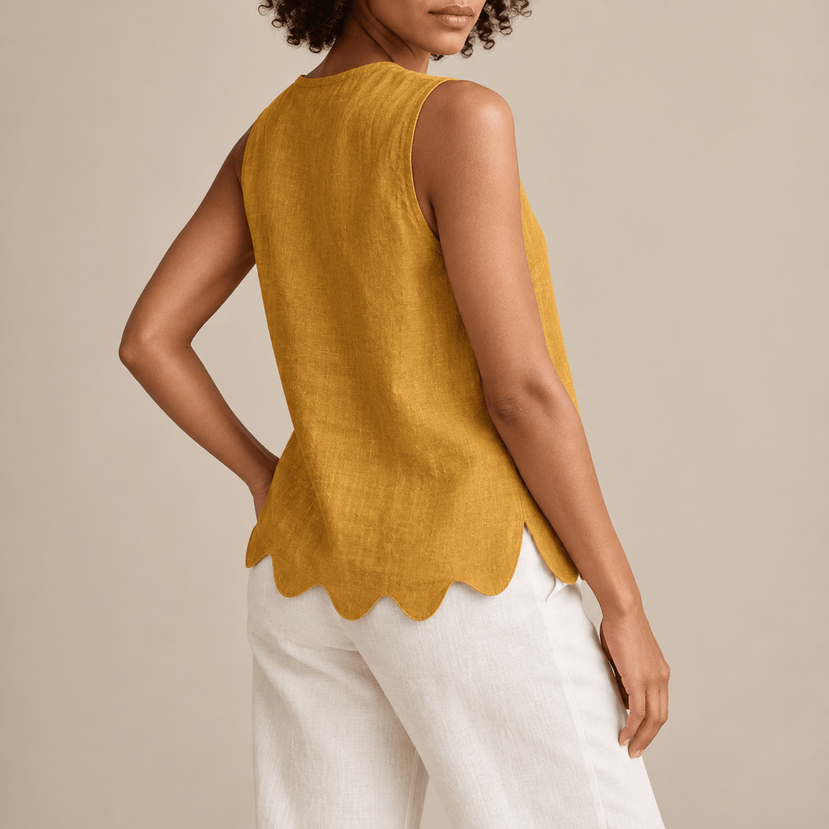 Women's Marielle Scallop-Hem Summer Top