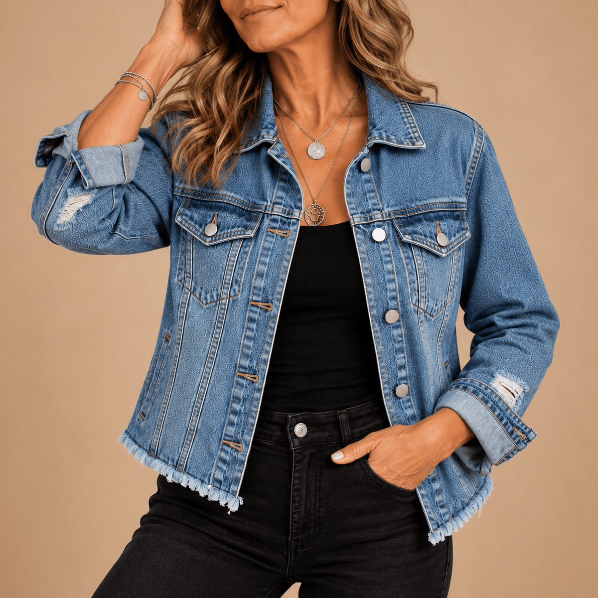 Women's Marlowe Distressed Denim Jacket