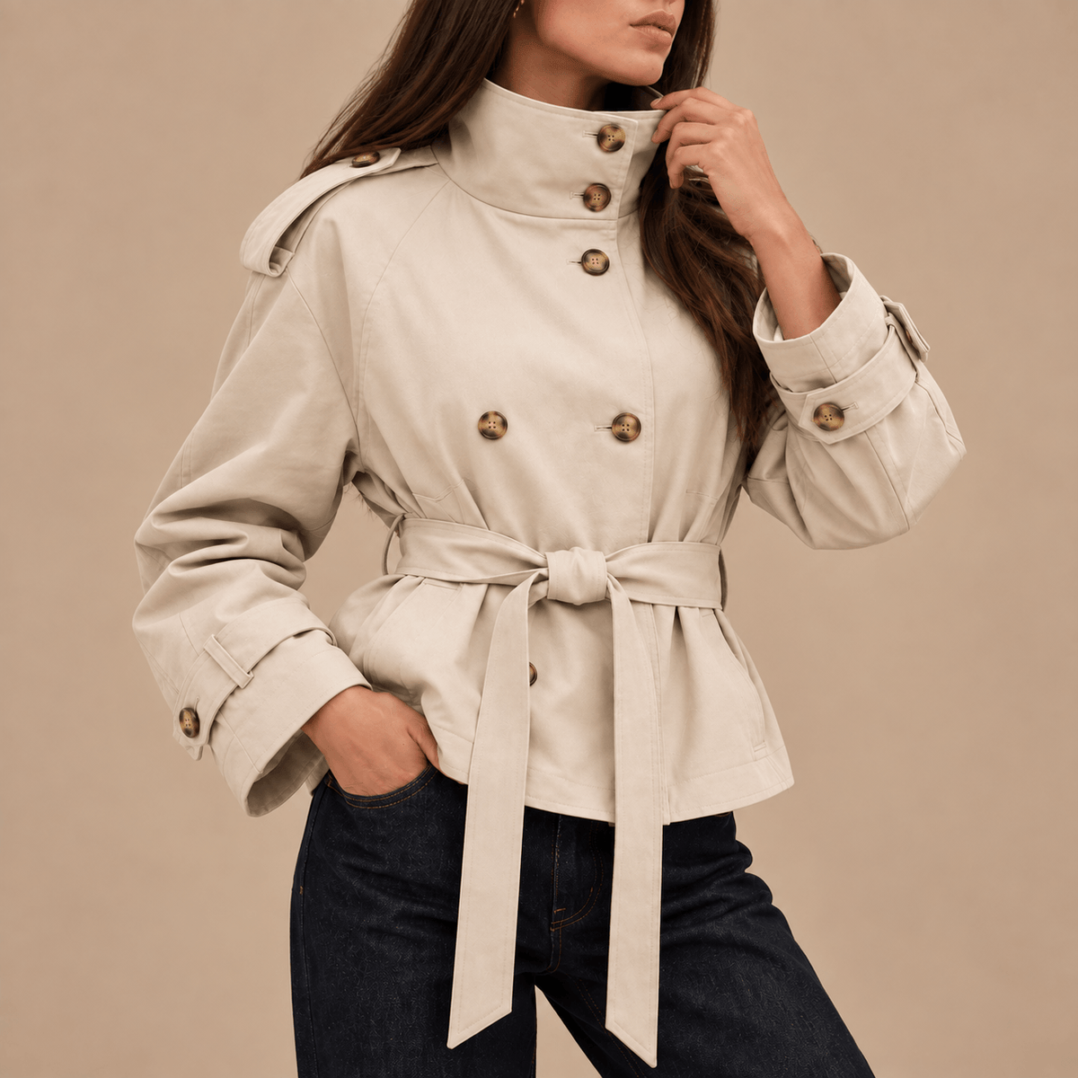 Women's Seraphine Cropped Military Trench Jacket