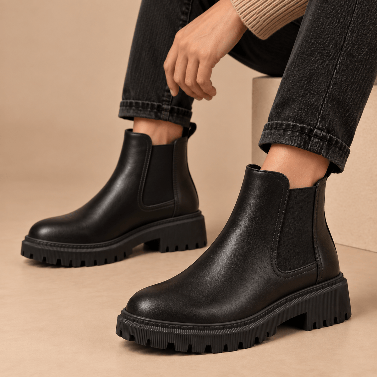 Women's Sienna Chunky Lug-Sole Chelsea Boots