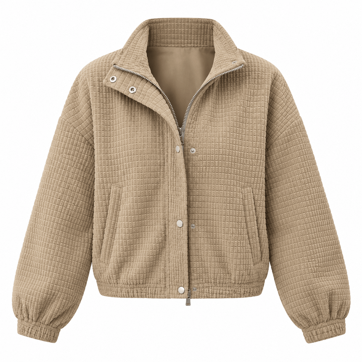 Women's Talia Waffle-Texture Cropped Jacket
