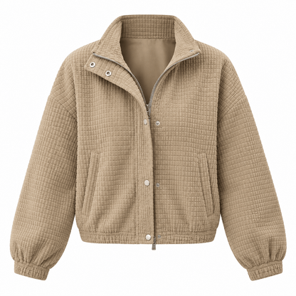 Women's Talia Waffle-Texture Cropped Jacket