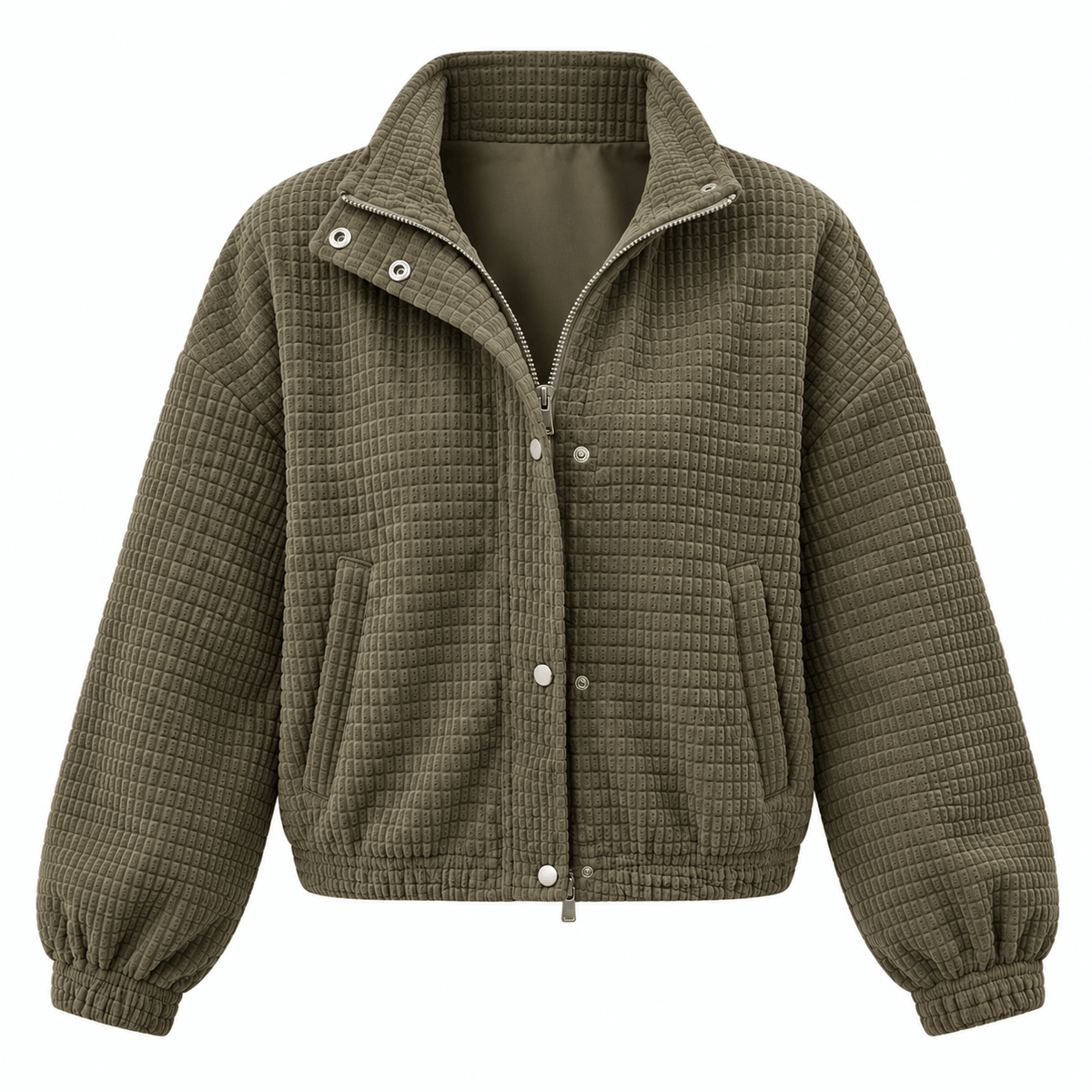 Women's Talia Waffle-Texture Cropped Jacket