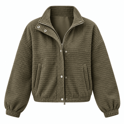 Women's Talia Waffle-Texture Cropped Jacket