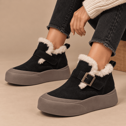 Women's Elowen Leather Fleece-Lined Snow Boots