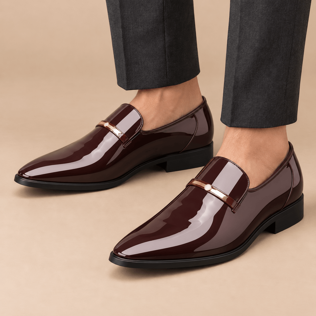 Men's Alaric Pointed-Toe Patent Leather Loafers