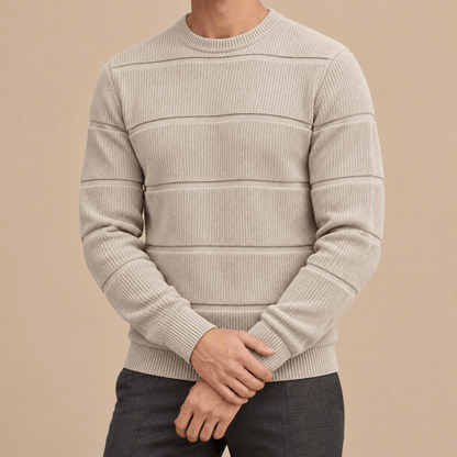 Men's Cedric Textured Panel Crew-Neck Jumper