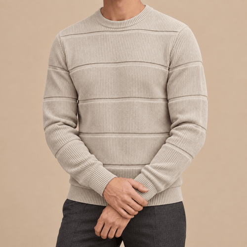 Men's Cedric Textured Panel Crew-Neck Jumper
