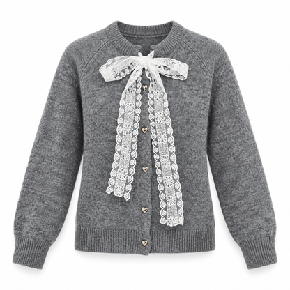 Women's Celestine Lace Bow Jumper Cardigan