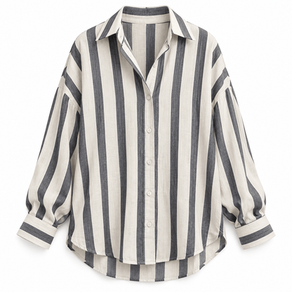 Women's Marcella Vertical-Stripe Linen-Style Shirt
