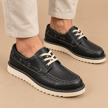 Men's Corwin Retro Moc-Toe Lace-Up Boat Shoes