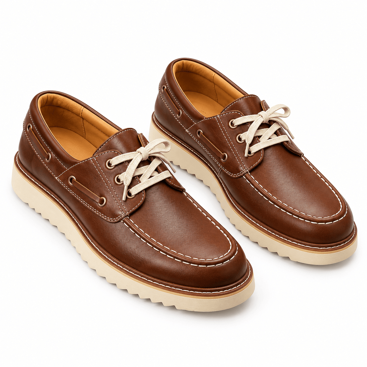 Men's Corwin Retro Moc-Toe Lace-Up Boat Shoes
