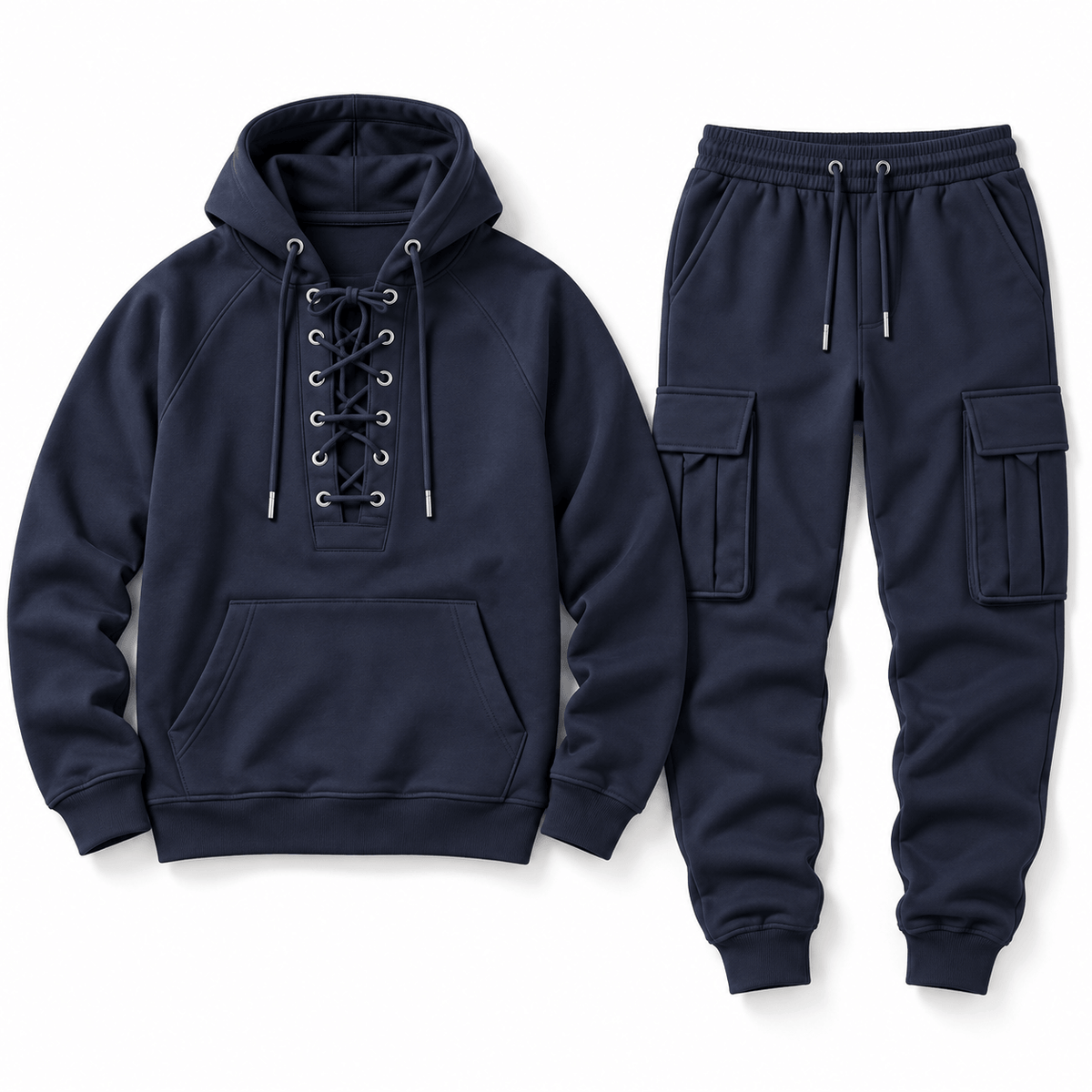Men's Declan Lace-Up Hoodie Cargo Tracksuit
