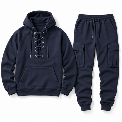 Men's Declan Lace-Up Hoodie Cargo Tracksuit