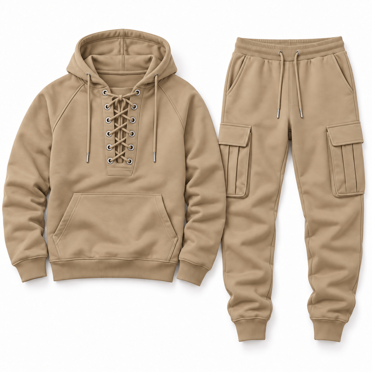Men's Declan Lace-Up Hoodie Cargo Tracksuit