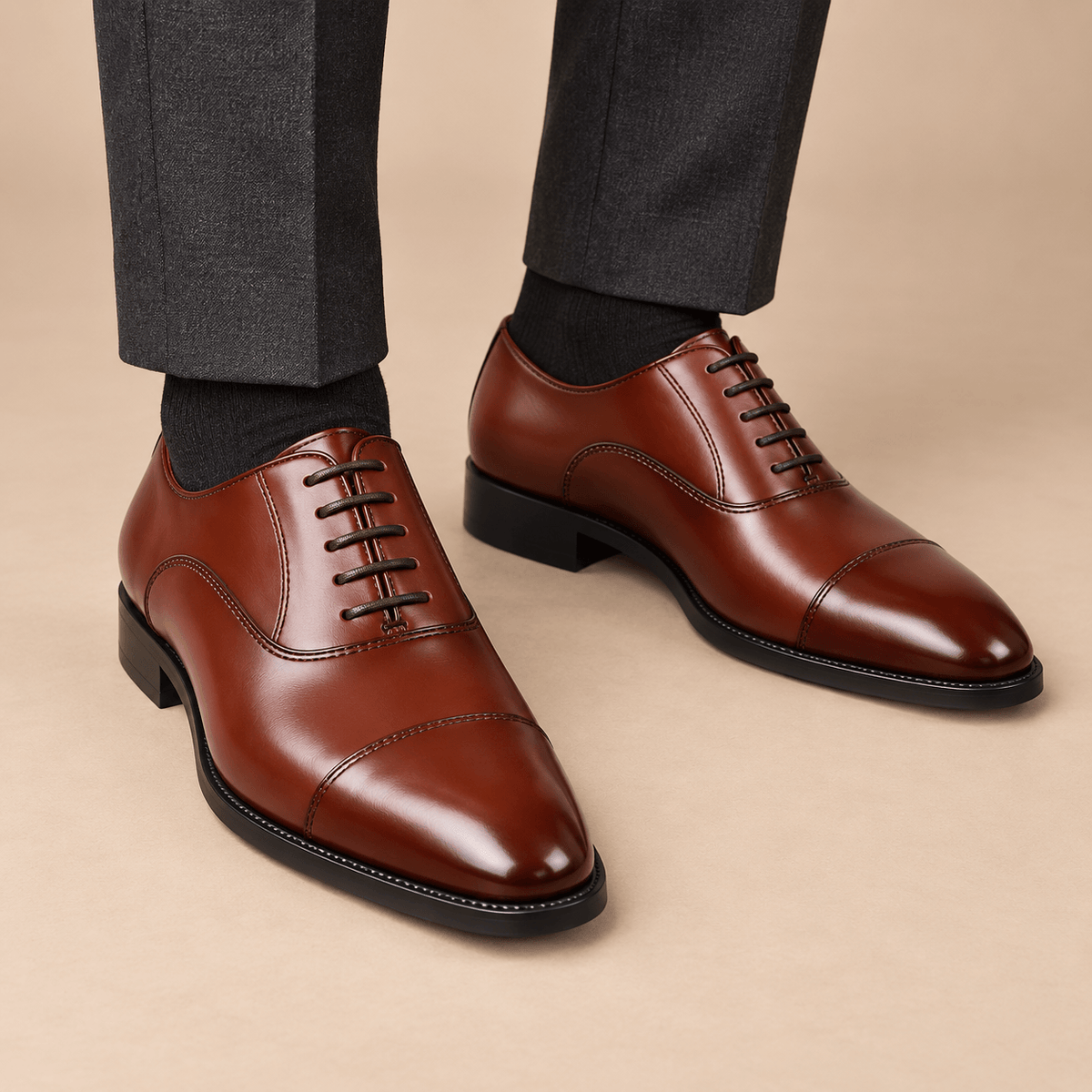 Men's Dorian Leather Cap-Toe Oxford Shoes