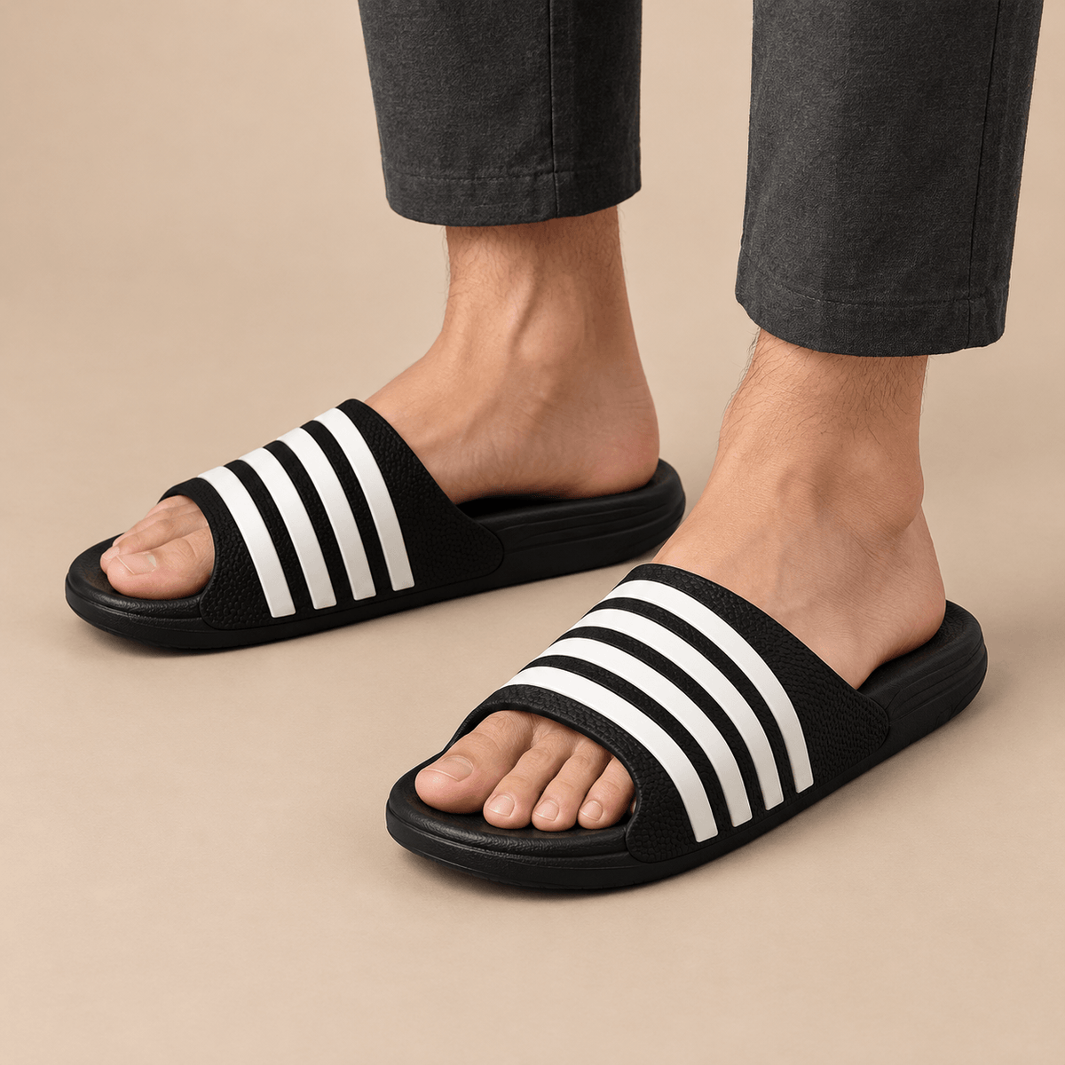 Men's Ellis Striped Casual Slide Slippers