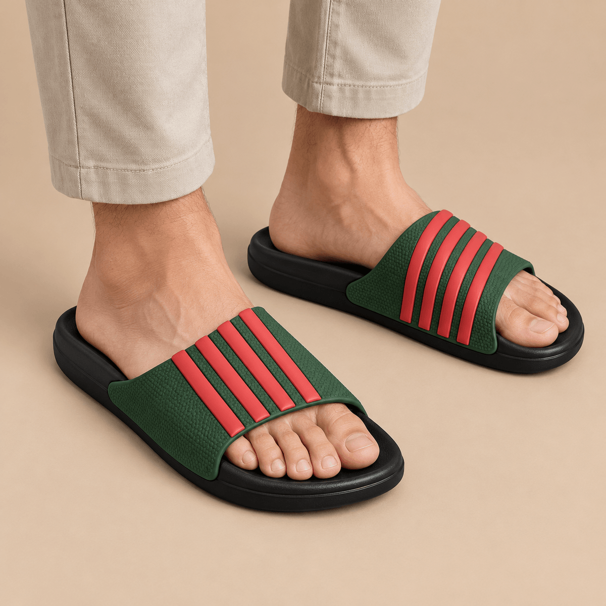 Men's Ellis Striped Casual Slide Slippers