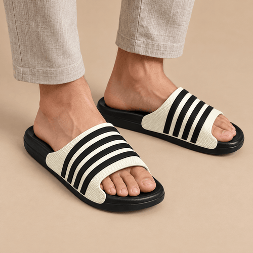 Men's Ellis Striped Casual Slide Slippers