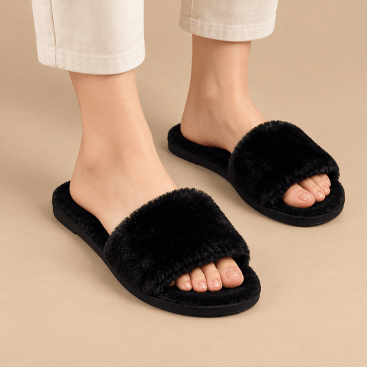 Women's Elodie Plush Open-Toe Slippers