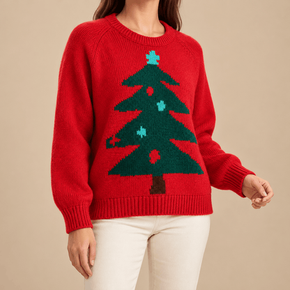 Women's Elowen Christmas Tree Knitted Jumper