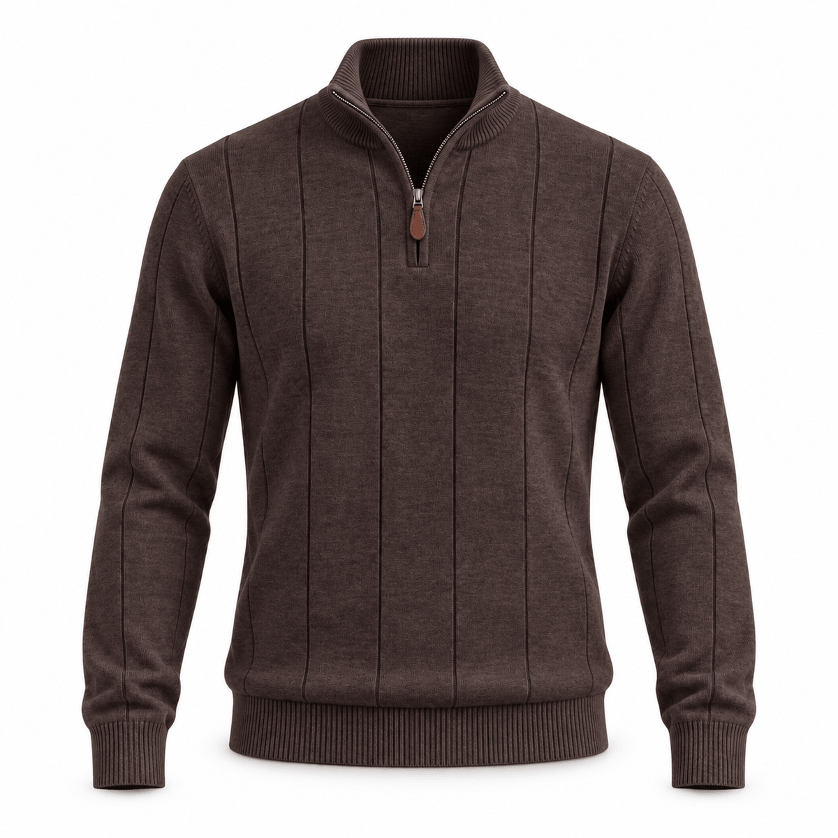 Men's Evander Textured Cotton Quarter-Zip Jumper