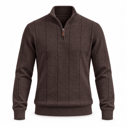 Men's Evander Textured Cotton Quarter-Zip Jumper