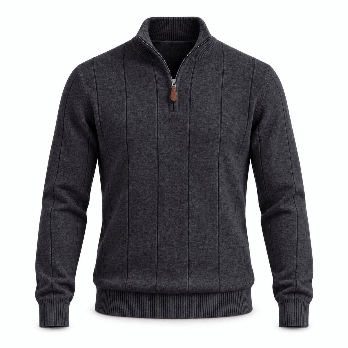 Men's Evander Textured Cotton Quarter-Zip Jumper