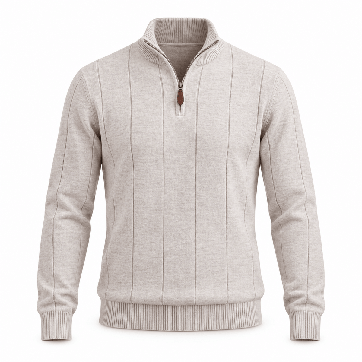 Men's Evander Textured Cotton Quarter-Zip Jumper