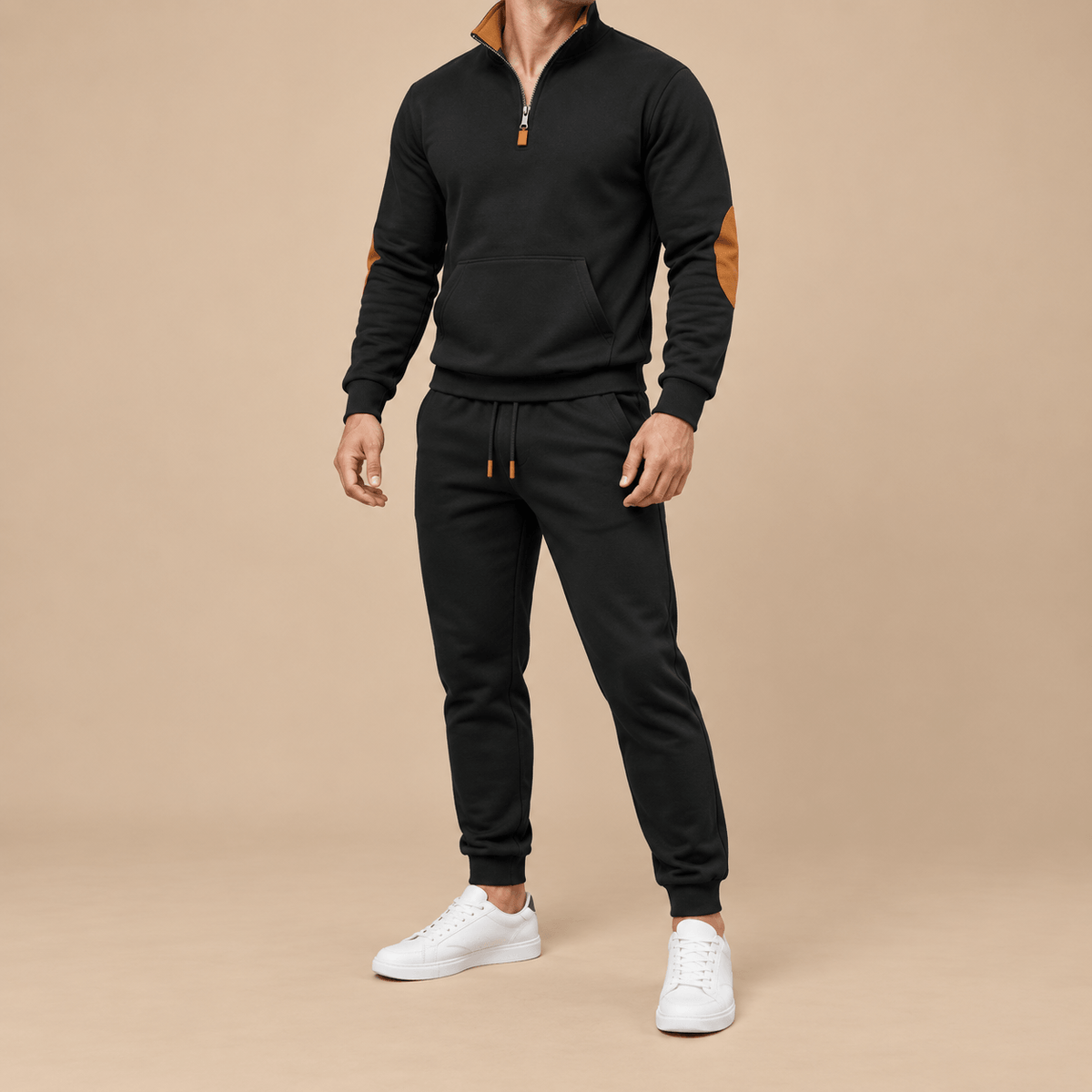 Men's Evander Contrast-Trim Quarter-Zip Tracksuit Set