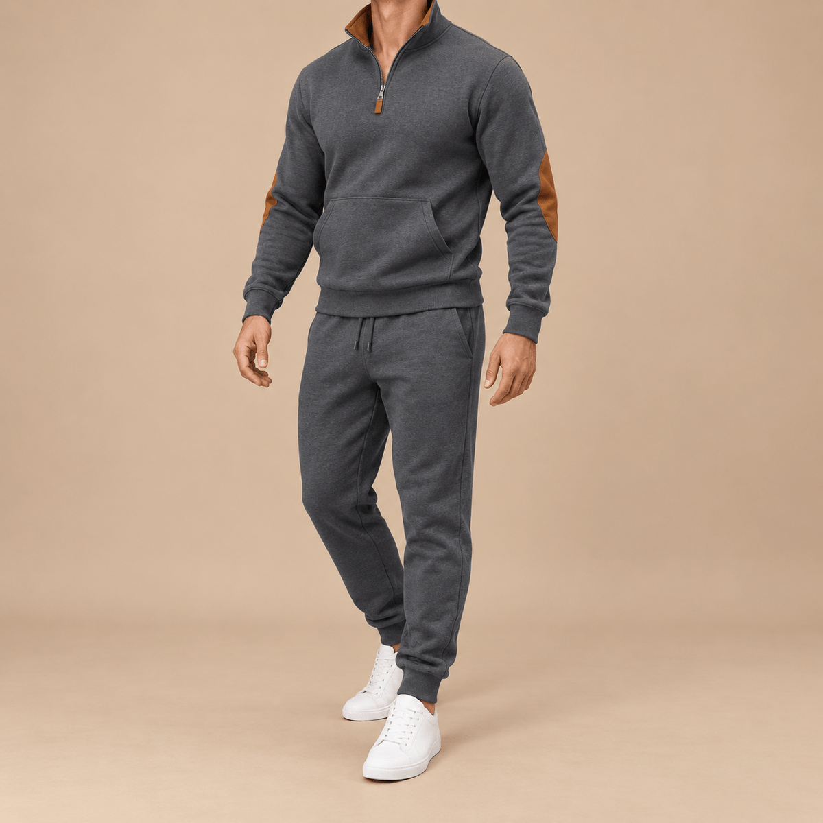 Men's Evander Contrast-Trim Quarter-Zip Tracksuit Set