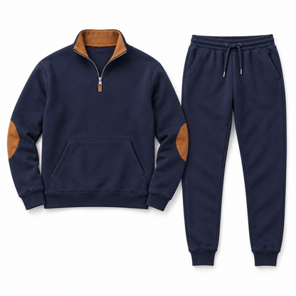 Men's Evander Contrast-Trim Quarter-Zip Tracksuit Set